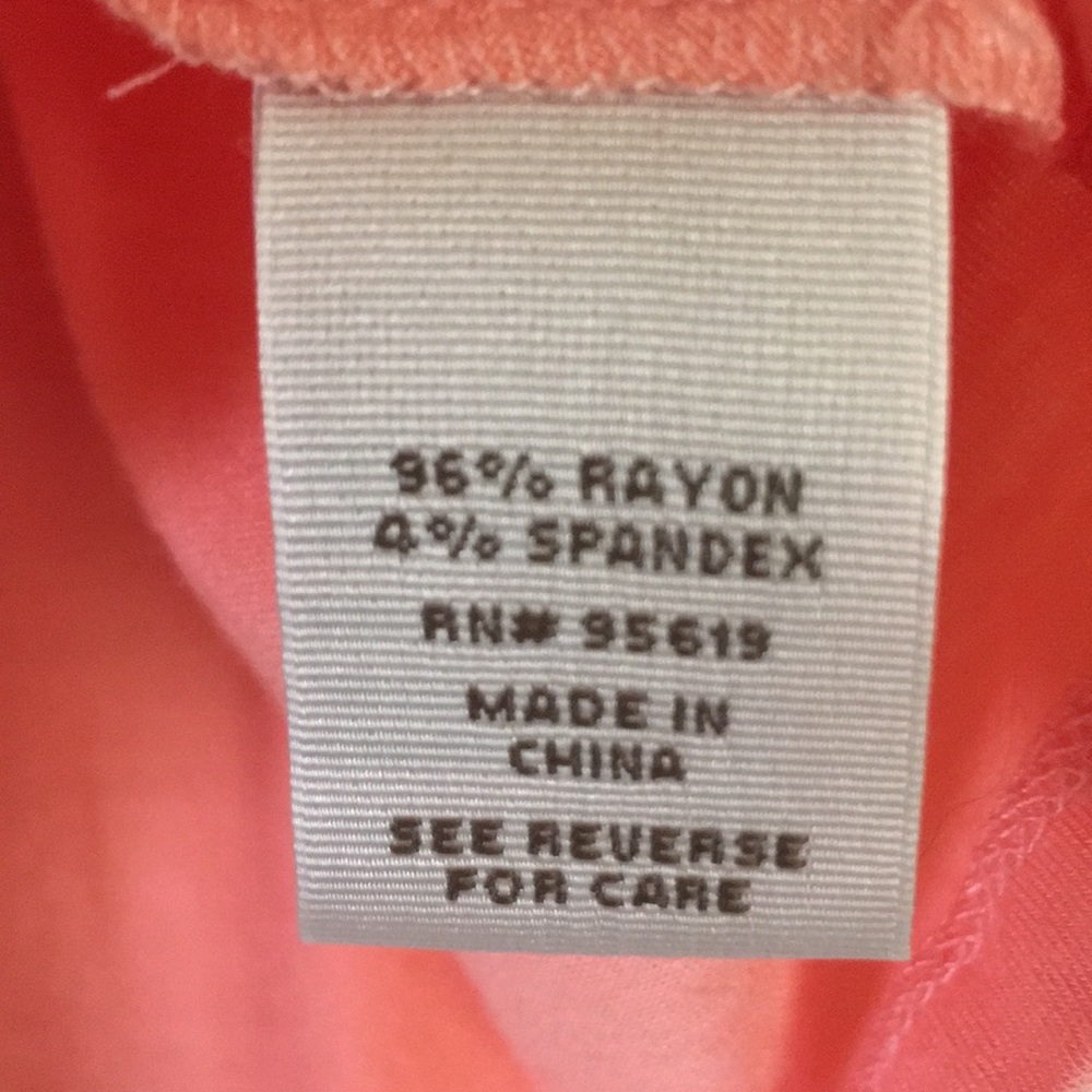 FEVER Cold Shoulder Asymmetrical Peach Amber Top L - Picture 3 of 6